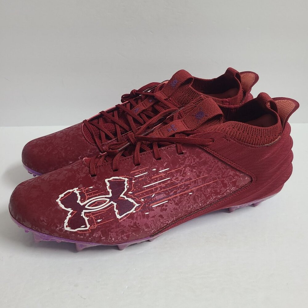 NEW Under Armour Blur 2 MC Football Cleats 3027978-602 Size 14 Burgundy